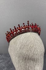 Kırmızı Catherine Taşlı Kına Ve Gelin Tacı