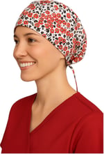 Kırmızı Çiçekli Doktor Hemşire Aşçı Cerrahi Bone Hastane Bone Bandana M202
