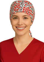Kırmızı Çiçekli Doktor Hemşire Aşçı Cerrahi Bone Hastane Bone Bandana M202