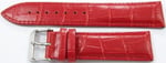 Kırmızı Deri Saat Kordonu 24mm Saat Kayışı Dikişli Spor Kolçak