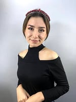 Kırmızı Gümüş Taşlı İsabella Model Kına Tacı
