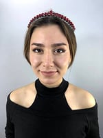 Kırmızı Gümüş Taşlı İsabella Model Kına Tacı