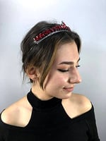 Kırmızı Gümüş Taşlı İsabella Model Kına Tacı
