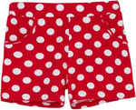 Kırmızı Kız Çocuk Polka-Dot Desen Cepli Şort