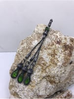 Kırmızı Kristal Taşlı Oksitli Gümüş Üçlü Tesbih-1