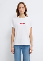 Kırmızı Miav Baskılı Beyaz Tişört Regular Fit/Normal Kesim 1610622-86417