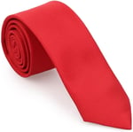 Kırmızı Oxford Model Mendilli Slim Kravat- MKAS-2