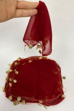 Kırmızı Pul İşlemeli Halay Mendili 10 Adet