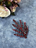Kırmızı Tek Yapraklı Helen Model Kına Tacı Saç Aksesuarı