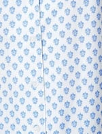 Kısa Kollu Pijama Üstü Çiçekli Düğmeli Gömlek Yaka Pamuklu