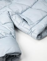 Kısa Şişme Mont Dik Yaka Cepli Fermuarlı