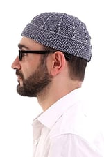 Kışlık Kadife Takke Katlamalı Desenli