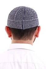 Kışlık Kadife Takke Katlamalı Desenli