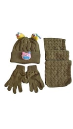 Kitti 4-8 Yaş Kız Çocuk Atkı Bere Eldiven İçi Polarlı 3'lü Takım 24170-04