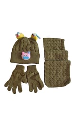Kitti 4-8 Yaş Kız Çocuk Atkı Bere Eldiven İçi Polarlı 3'lü Takım 24170-04