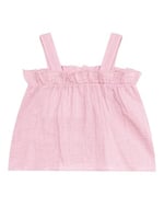 Kız Bebek Çocuk Pembe Müslin Bluz Şort Takım