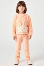 Kız Çocuk Bisiklet Yaka Standart Kol Uzun Kol Regular Kalıp Peluş Örme Pijama Takımı Dayanıklı - Seçenekler: 3-4 Yıl, 4-5 Yıl, 5-6 Yıl, 6-7 Yıl, 7-8 Yıl, 8-9 Yıl...