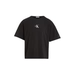 Kız Çocuk Ck Logo Boxy T-Shirt - Siyah