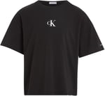 Kız Çocuk Ck Logo Boxy T-Shirt - Siyah