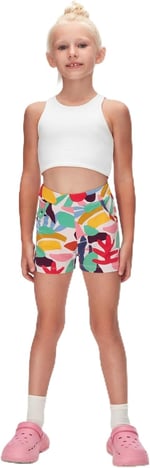 Kız Çocuk Cutouts Foliage Desen Cepli Şort