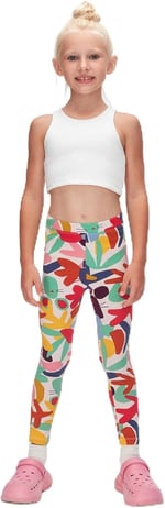 Kız Çocuk Cutouts Foliage Desen Tayt
