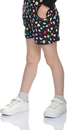 Kız Çocuk Cutouts Shape Desen Cepli Şort