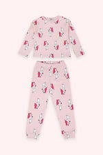 Kız Çocuk Desenli Pembe Pijama Takımı 3 Yaş (98 cm)