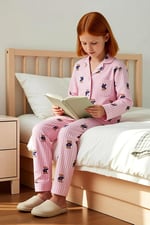 Kız Çocuk Gömlek Yaka Standart Kol Regular Kalıp Örme Çizgili Pijama Takımı - Seçenekler: 3-4 Yıl, 4-5 Yıl, 5-6 Yıl, 6-7 Yıl, 7-8 Yıl, 8-9 Yıl...