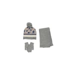 Kız Çocuk Gri Şapka Eldiven Set 4-7 Yaş