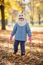 Kız Çocuk Kulaklı Bere Boyunluk Takım – Sevimli Tavşan Desenli Polar Kışlık Şapka & Atkı, 3-9 Yaş Beyaz