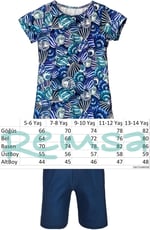 Kız Çocuk Mayo R5005 Kabuklar - Seçenekler: 5-6 Yıl, 7-8 Yıl, 9-10 Yıl