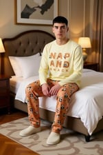 Kız Çocuk Panda Baskılı Bisiklet Yaka Uzun Kollu Pijama Takımı Fonksiyonel Dayanıklı Rahat - Bedenler: M, L, XL, S