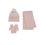 Kız Çocuk Pembe Atkı Bere Set 4-7 Yaş