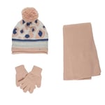 Kız Çocuk Pembe Şapka Eldiven Set 4-7 Yaş