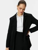 Klasik Blazer Ceket Kapaklı Cepli Düğmeli