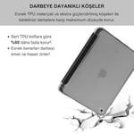 Klasse Apple iPad 10.2 inç (2019/2020/2021) Modellerinin Tümüyle Uyumlu Uyku Modlu, Apple Pencil Kalemlikli, Trifold, Esnek, Mat, Darbeye Tam Dayanıklı Smart Tablet Kılıfı (Siyah)