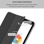 Klasse Apple iPad Air 5 / Air 4 10.9 inç Uyumlu Smart Kılıf, Apple Pencil Kalemlikli, Trifold, Esnek, Mat, Darbeye Tam Dayanıklı Tablet Kılıfı (Siyah)