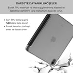 Klasse Apple iPad Air 5 / Air 4 10.9 inç Uyumlu Smart Kılıf, Apple Pencil Kalemlikli, Trifold, Esnek, Mat, Darbeye Tam Dayanıklı Tablet Kılıfı (Siyah)