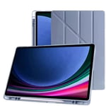 Klasse Samsung Galaxy Tab S10 FE / S9 FE 10.9 inç Uyumlu Smart Kılıf, S Pen Kalemlikli, Trifold, Esnek, Mat, Darbeye Tam Dayanıklı Tablet Kılıfı (Lila)