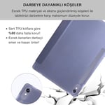 Klasse Samsung Galaxy Tab S10 FE / S9 FE 10.9 inç Uyumlu Smart Kılıf, S Pen Kalemlikli, Trifold, Esnek, Mat, Darbeye Tam Dayanıklı Tablet Kılıfı (Lila)