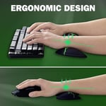 Klavye Bilek Dayanağı, Bilgisayar Klavyesi ve Fare için Bellek Köpüğü Kaymaz Tabanlı Yeşil Bilek Desteği, Ağrı kesici Yazmak için Ergonomik Klavye Bilek Pedi Seti, Ofis/Dizüstü Bilgisayar/PC