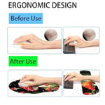 Klavye Bilek Desteği ve Mouse Pad Bilek Destek Seti, Ev Ofis Çalışmaları için Ergonomik Oyun Fare Altlığı Kolay Yazma ve Ağrı Giderici, Sevimli Orman Mantarı