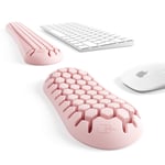 Klavye Bilek Dinlenme Seti, Petek Tasarımı, Ergonomik Bilek Fare Destek pedini kullanır. Yumuşak Silikon Yazma Bilek Ağrısını hafifletir, Ofisler, Evler, Oyunlar, Dizüstü Bilgisayarlar için Uygun