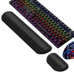 Klavye ve Fare için Yükseltilmiş İpeksi Bilek Desteği, Klavye için Ergonomik Bilek Desteği, Bellek Köpüğü Klavye Bilek Desteği Bilek Ağrısını ve Karpal Tüneli Rahatlatır (Siyah)