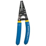 Klein Tools 11055 Klein Tools Kavisli Kablo Sıyırma Pensesi/Tel Kesici, Sarı Şeritli Mavi, 10-20 ga., 10-18 AWG Masif, 12-20 AWG, Kıvrılmış