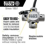 Klein Tools 21051 Büyük Kablo Sıyırıcı (2/0-250 MCM)