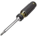 Klein Tools 32305 çok uçlu cırcırlı tornavida, 15'i 1 arada alet, yıldız, düz, dört köşeli, Torx ve kombi uçlar ve 1/4 inç lokma anahtar