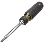 Klein Tools 32305 çok uçlu cırcırlı tornavida, 15'i 1 arada alet, yıldız, düz, dört köşeli, Torx ve kombi uçlar ve 1/4 inç lokma anahtar