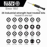 Klein Tools 32307 çok uçlu manipülasyon emniyetli tornavida, 27'si 1 arada torx, altıgen, tork ve İngiliz anahtarı uçları, 1/4 inç lokma anahtar tornavidası ile