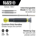 KLEIN TOOLS 4'ü 1 arada elektronik tornavida, döner kapaklı, 32581, sarı/siyah